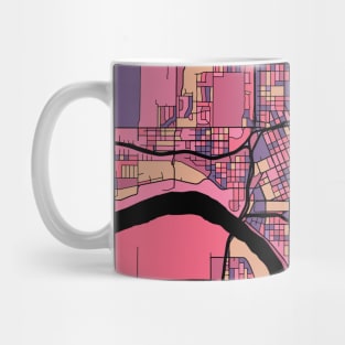 Tulsa Map Pattern in Purple & Pink Mug